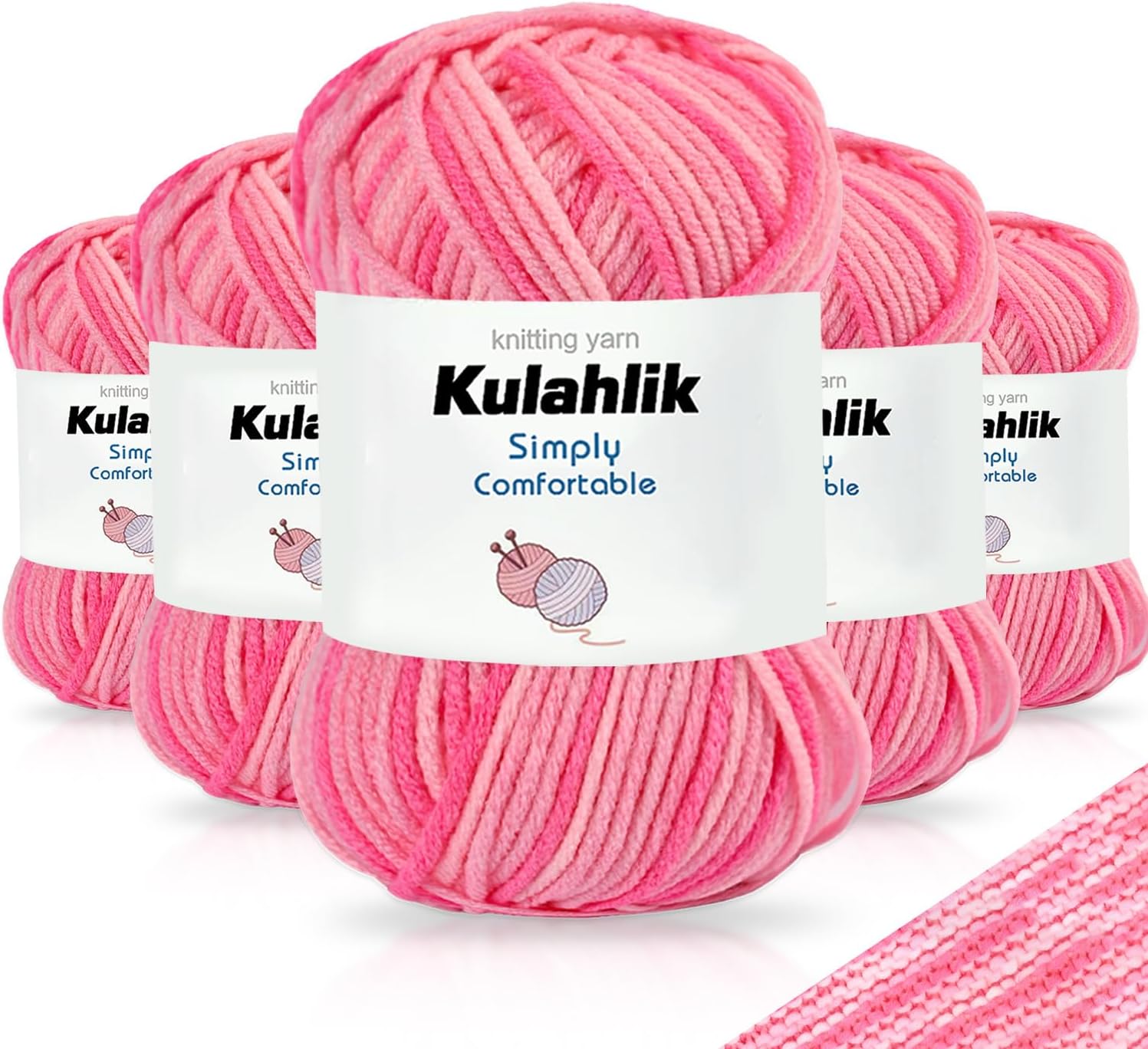 Hilo acrílico de 8.82 oz (5 x 1.76 oz) para tejer, hilo de hilo degradado colorido, 5 rollos de madejas, perfecto para cualquier proyecto de
