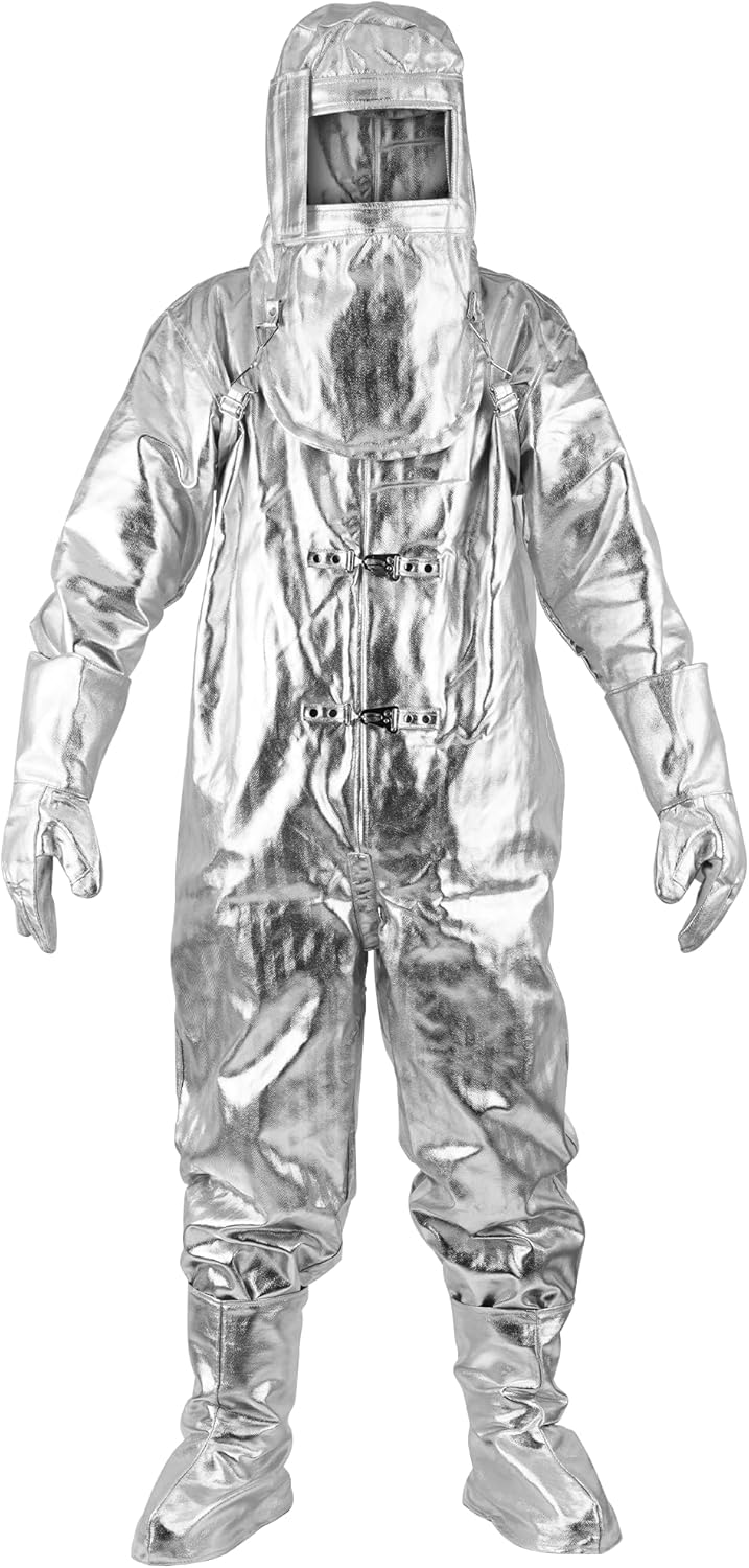 Trumego Traje a prueba de calor Traje anti de la radiación termal Traje 1000-1200 grados Monos compuestos incombustibles del papel de aluminio