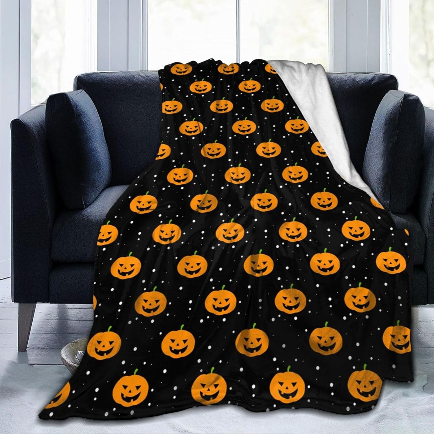 Manta de microforro polar ultrasuave para Halloween, ligera, mullida y cálida, manta de franela de Halloween para sofá, cama, sala de estar, 50 x 40