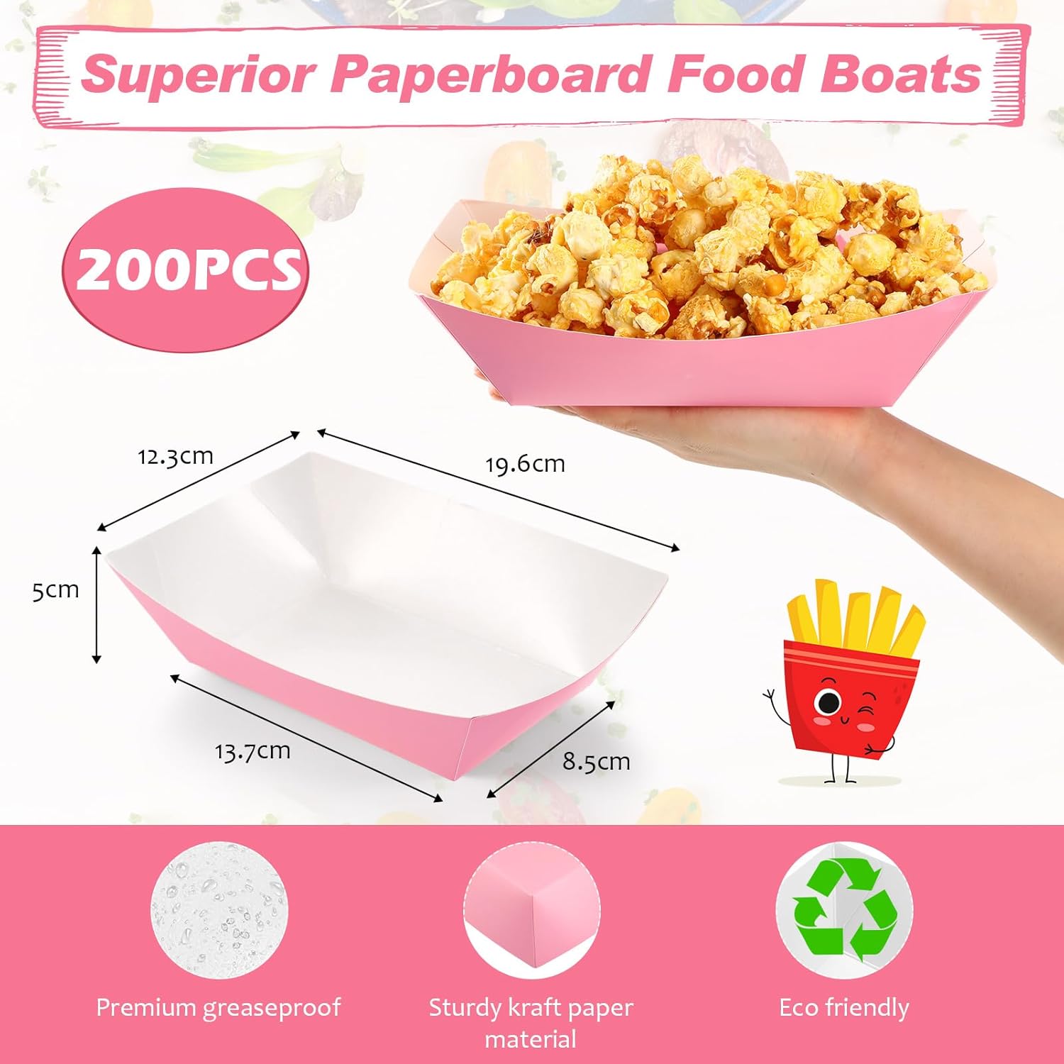 Yinkin 100 bandejas de papel de 3 libras, bandejas desechables para nachos de papel kraft para tacos, concesión, Halloween, suministros de fiesta de