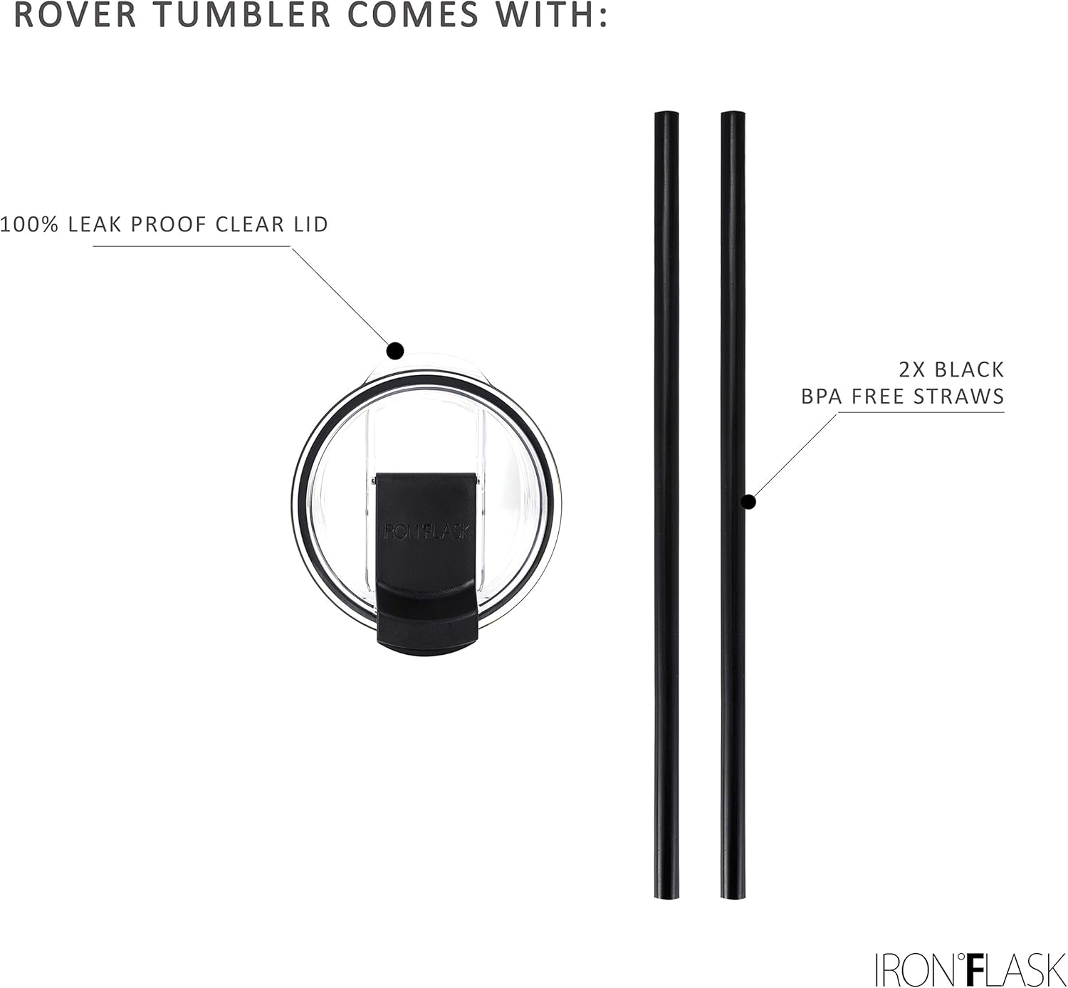 IRON FLASK Rover Vaso de 16 onzas, a prueba de fugas, botella de acero inoxidable con aislamiento al vacío, para frío y calor, doble pared, taza