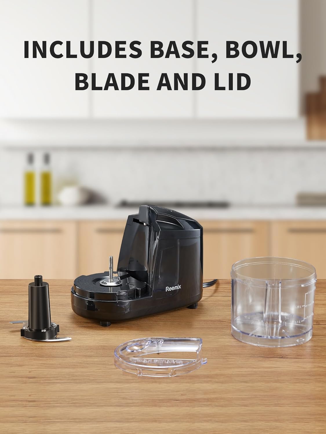 Picadora eléctrica de alimentos de un solo toque de 1.5 tazas, mini procesador de alimentos de 100 W, mezcla, pica, pica y mezcla verduras, frutas,