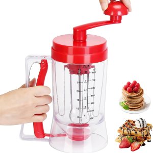 Dispensador de masa 3 en 1, dispensador automático de masa para panqueques y cupcakes con molde para pastel, dispensador de grado alimenticio sin Dispensador de masa 3 en 1, dispensador automático de masa para panqueques y cupcakes con molde para pastel, dispensador de grado alimenticio sin