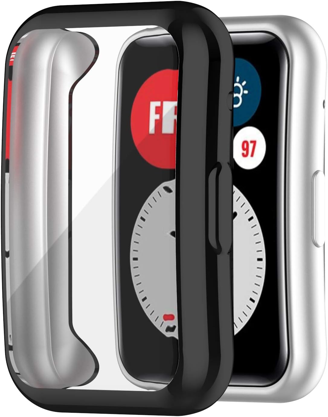 Chofit Funda protectora compatible con Huawei Watch Fit, funda completa de silicona TPU suave y flexible, a prueba de golpes y arañazos para Huawei