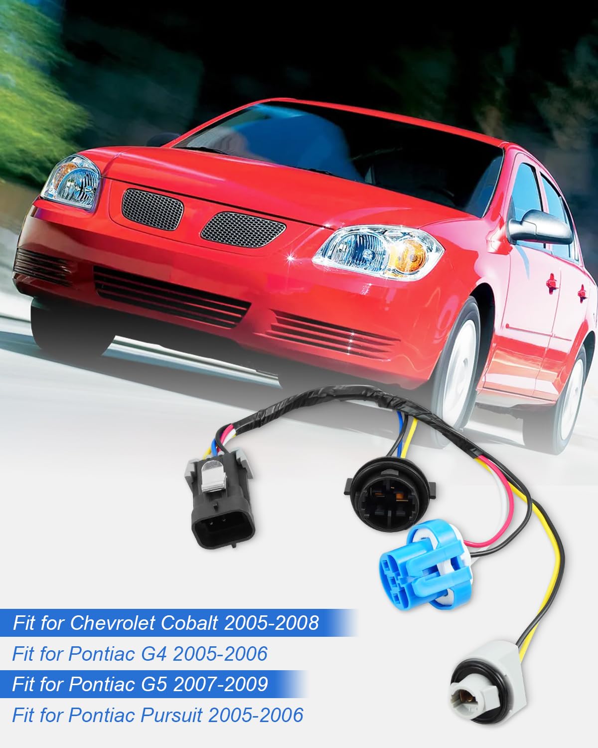 Arnés de cables de faros delanteros 645-205 para montaje de faros izquierdo o derecho con enchufe para Chevrolet Cobalt 2005-2008, apto para Pontiac