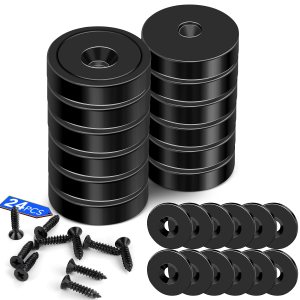 LOVIMAG Imanes de copa de neodimio fuertes, 40 libras, potentes imanes impermeables con tornillos y hojas de hierro para montaje en pared, imanes de LOVIMAG Imanes de copa de neodimio fuertes, 40 libras, potentes imanes impermeables con tornillos y hojas de hierro para montaje en pared, imanes de