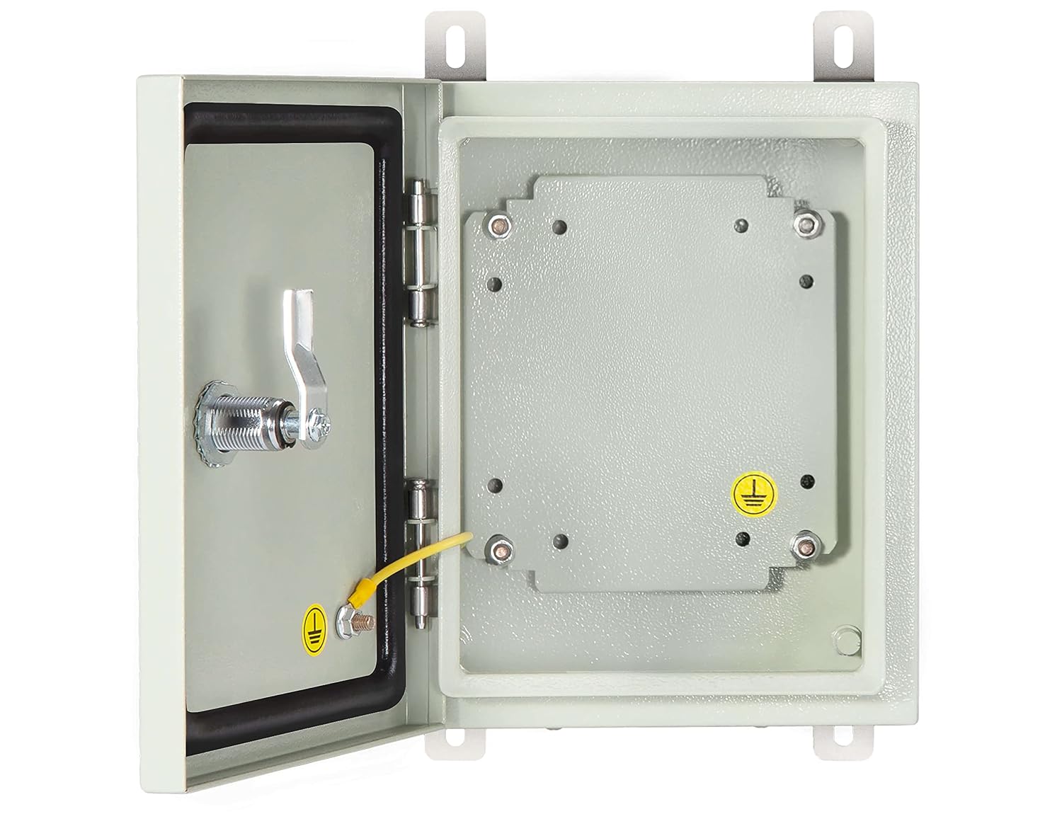 KWONONG Caja eléctrica impermeable IP65 para proyectos de interior y exterior, incluye placa de montaje y soporte de pared de 250 × 200 × 5.906 in