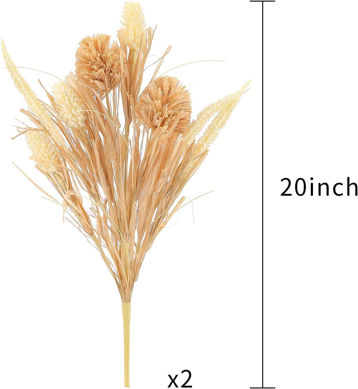 WESAIL Artificial Husk Thistle Bush Flowers,Faux Wheat and Sorghum Grass Floral for Home Decor,Fake Plant Greenery Bouquets for Autumn and