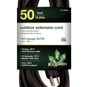 GoGreen Power (GG-13850BK) – Cable de extensión SJTW para exteriores, 143, 50 pies, color negro, 50 pies GoGreen Power (GG-13850BK) – Cable de extensión SJTW para exteriores, 143, 50 pies, color negro, 50 pies