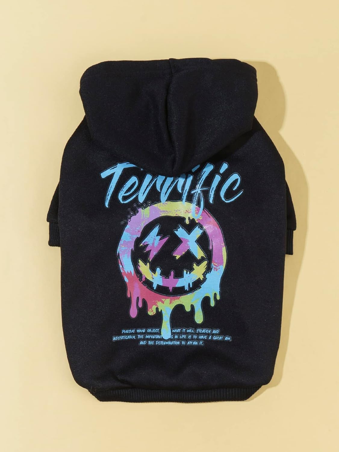 QWINEE Sudadera con capucha para perro, sudadera elegante para perros, gatos, gatitos, cachorros, perros pequeños, medianos y grandes, color negro, S