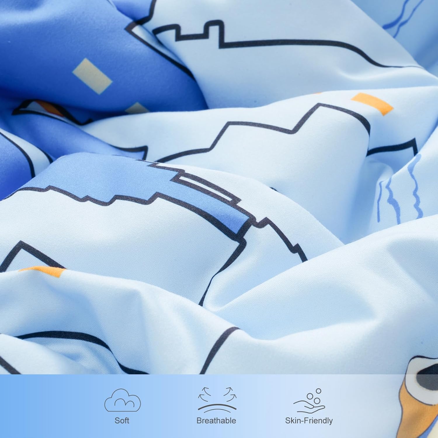 david’s kids Juego de ropa de cama de 4 piezas para niños pequeños, suave y transpirable, incluye edredón acolchado, sábana encimera, sábana bajera
