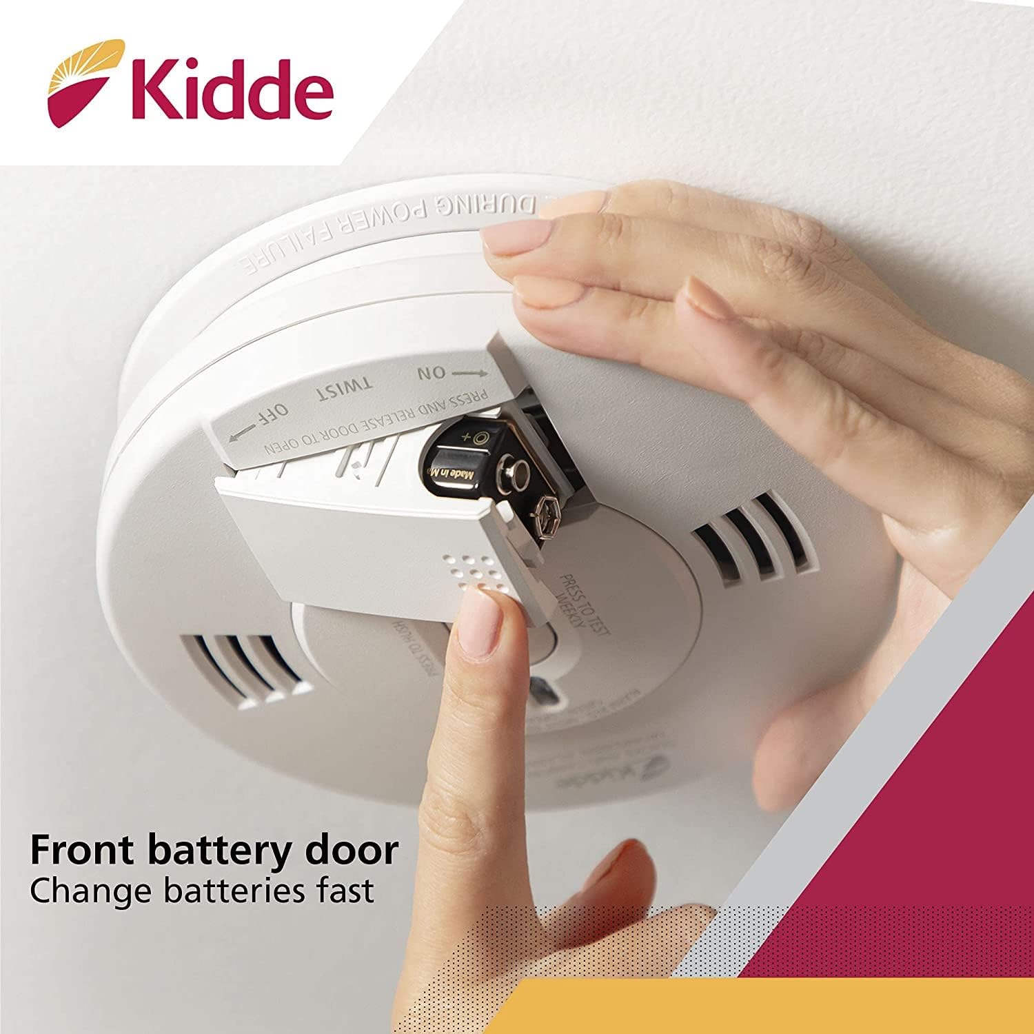 Kidde Detector de humo y monóxido de carbono, con cable duro, combinación de interconexión de humo y CO alarma con batería de respaldo, alerta de