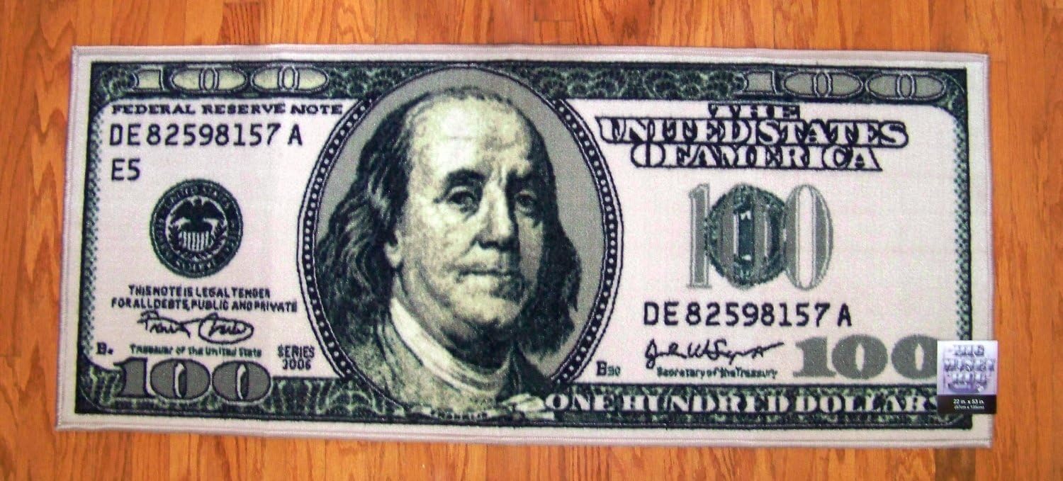 Home Dynamix Big Money – Tapete para puerta de 100 dólares, 22 x 53 pulgadas