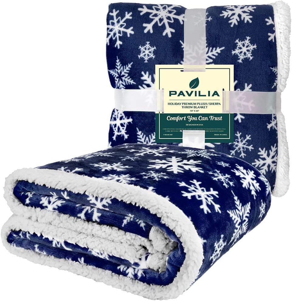 PAVILIA manta de forro polar sherpa prémium, suave, acolchada, reversible, cálida y acogedora de microfibra lisa para sofá