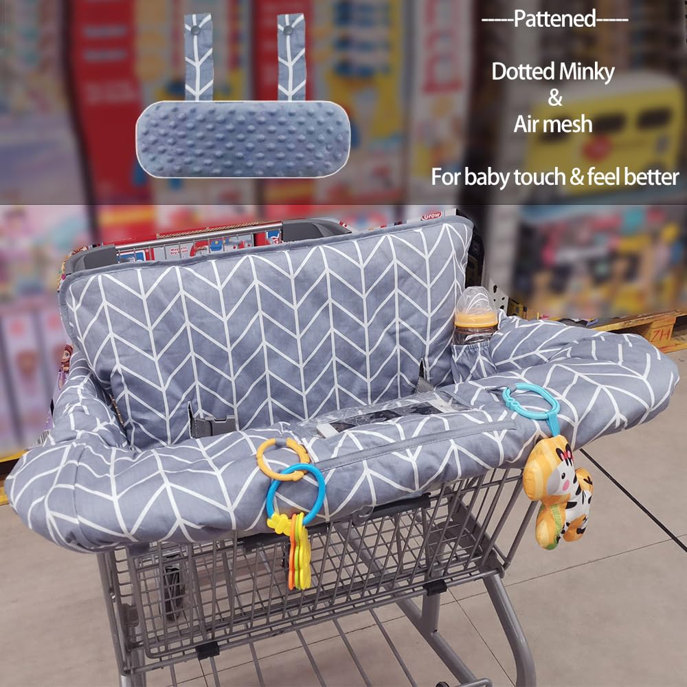 ICOPUCA Funda para carrito de compras para bebé, 2 en 1 funda de carrito para bebés y silla alta, cubierta acolchada para asiento de carrito de