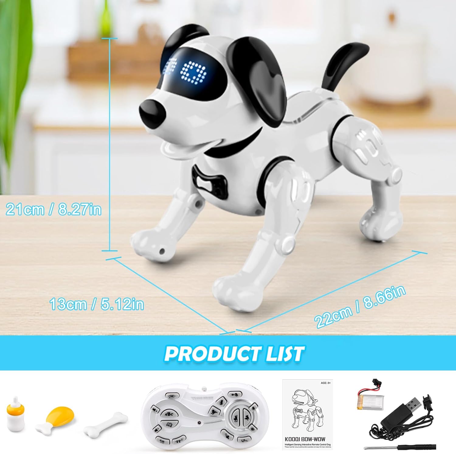 Beria Juguetes para perros a control remoto para niños de 8, 9, 10, 11, 12, perros robot que actúan como perros de verdad, juguetes robot para niños