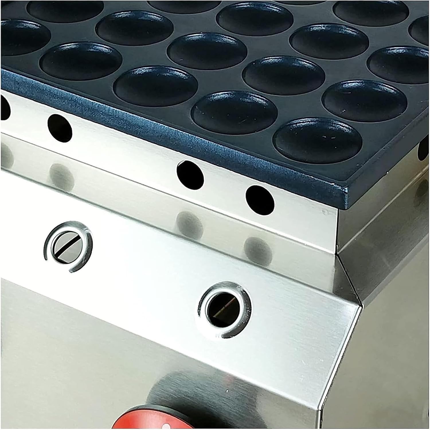 Máquina de hacer gofres antiadherente de gas LPG de 50 agujeros, mini panqueques holandeses, máquina de hierro Takoyaki, sartén para pulpo, bolitas