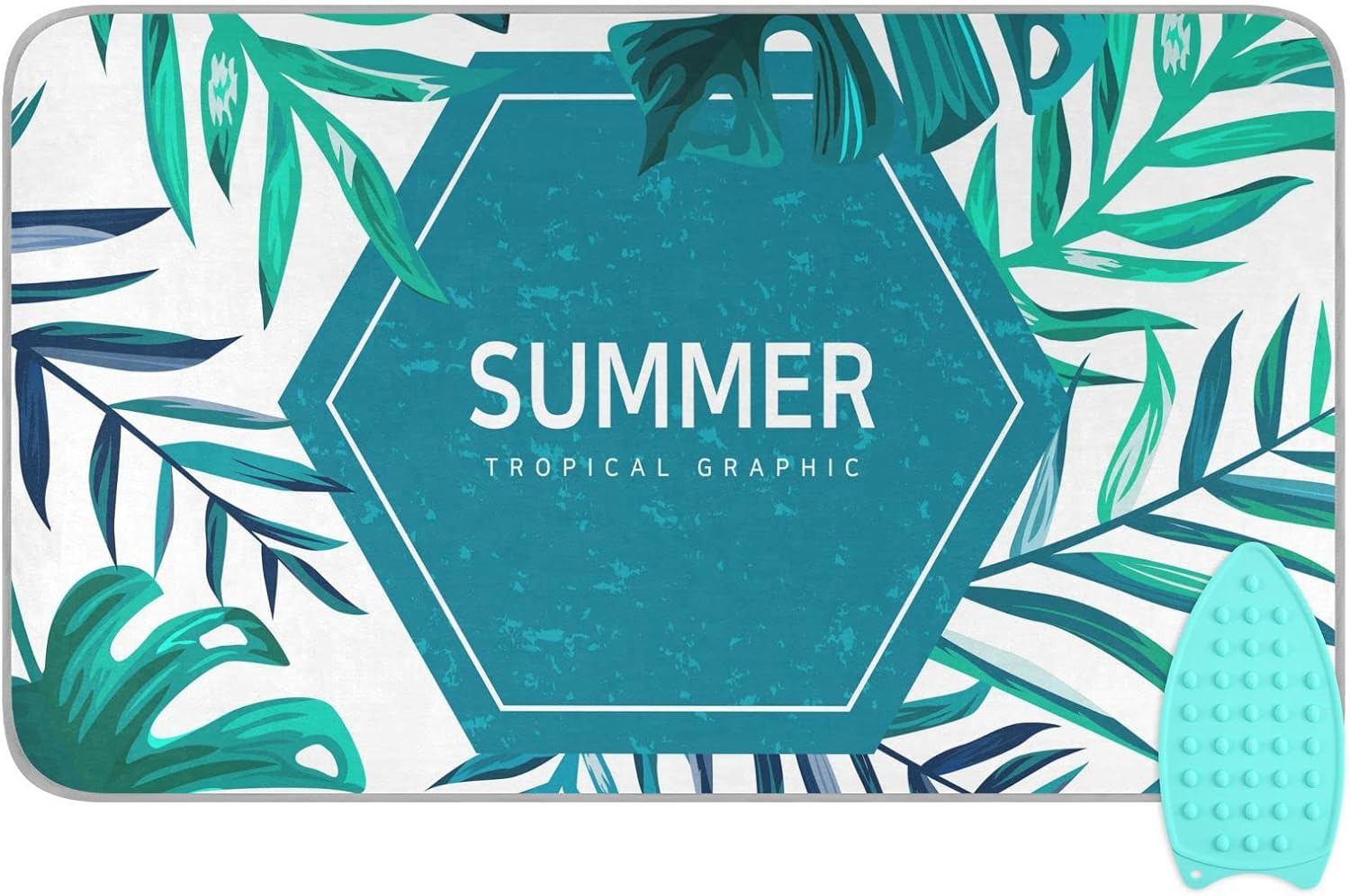 Summer Tropical Leaves Homes – Alfombrilla de planchar (tamaño grande, 47 x 28 pulgadas) con acolchado de 0.118 in y soporte de silicona para