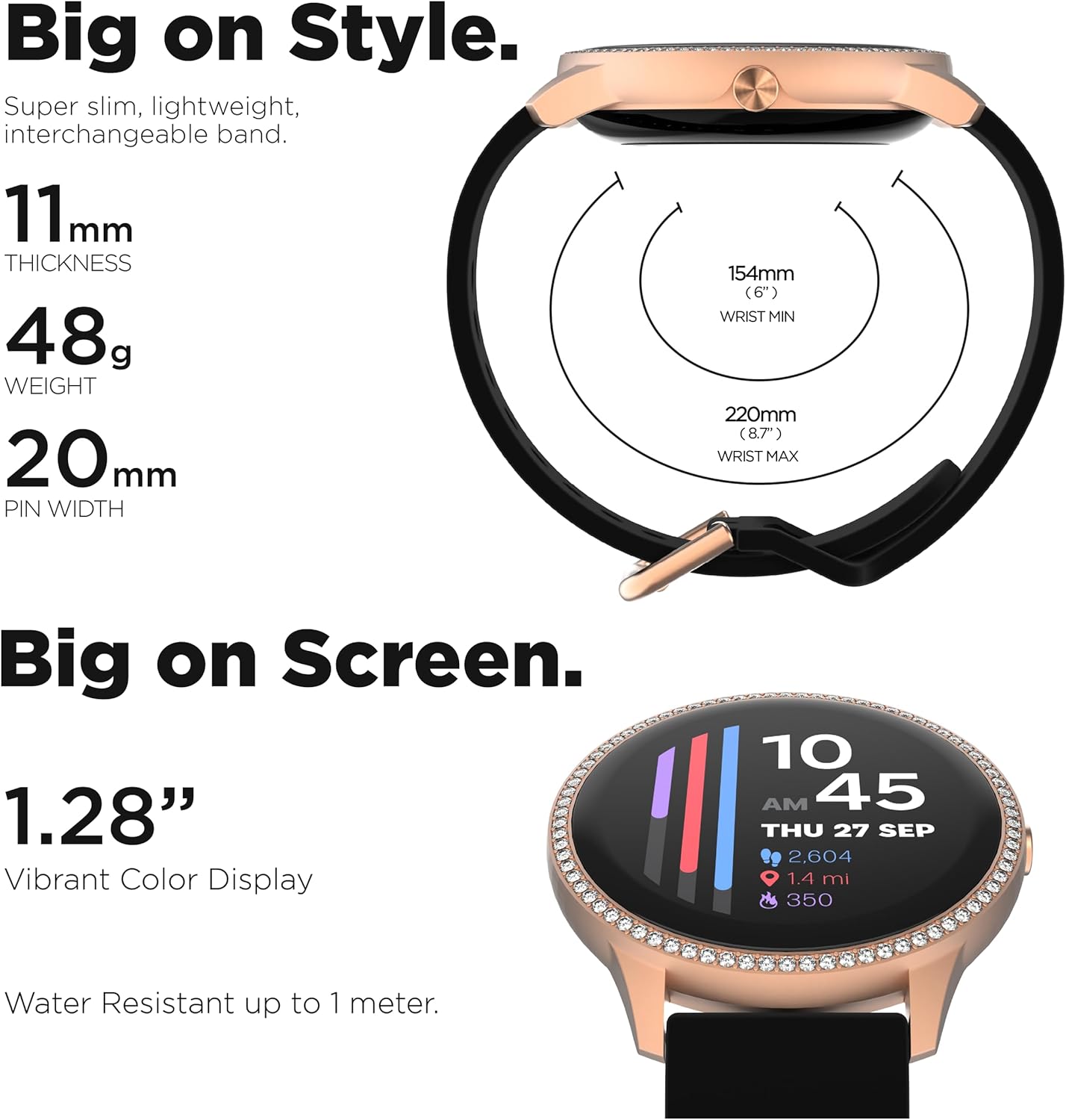 iTouch Sport 4 Smartwatch – Monitor de actividad física, monitor de frecuencia cardíaca, esfera de reloj personalizable, rastreador de actividad y