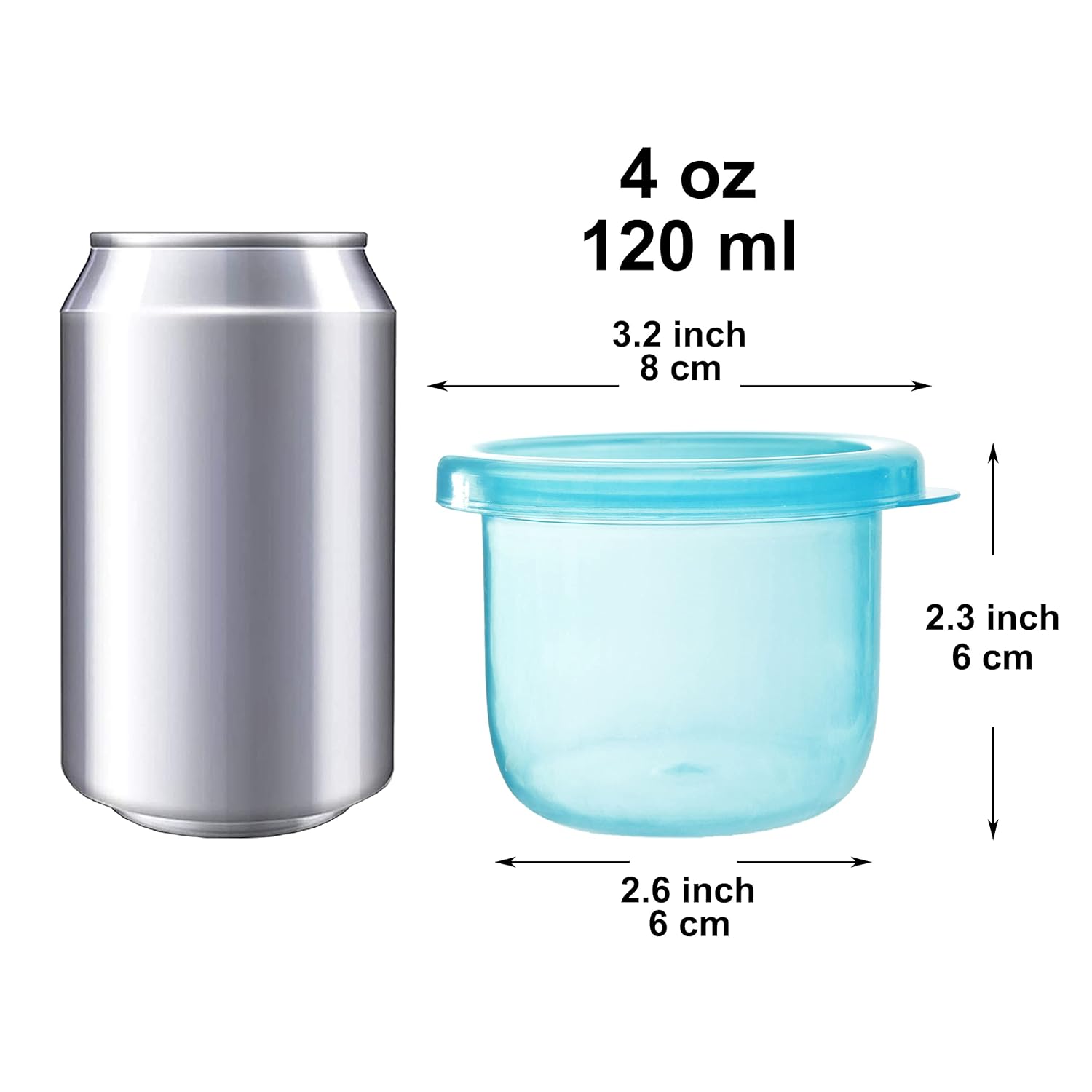 Youngever 9 juegos de almacenamiento de alimentos para bebés, recipientes de plástico para alimentos para bebés (4 onzas)