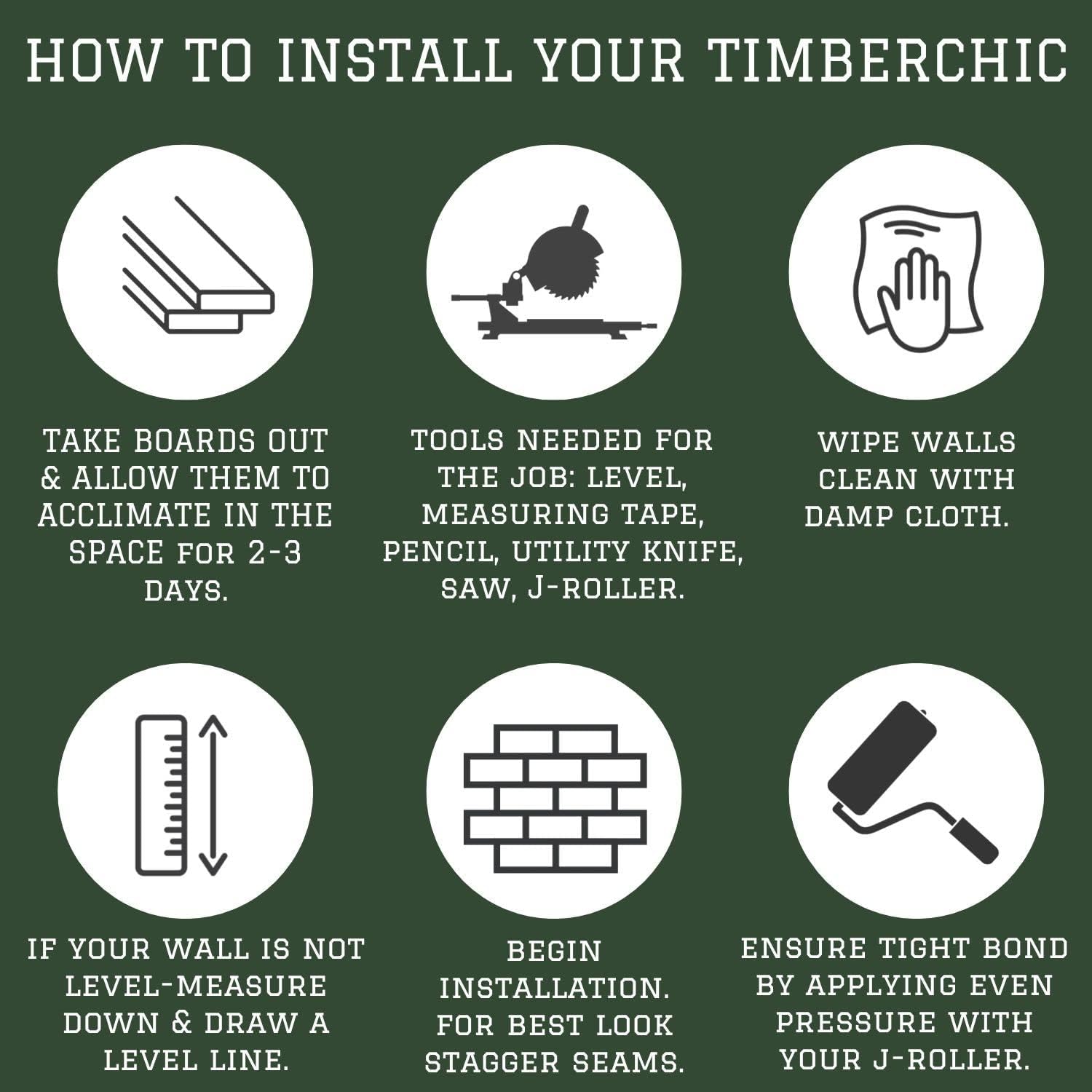 Timberchic Tablas de madera de río reciclada para pared, aplicación fácil, solo pelar y pegar.