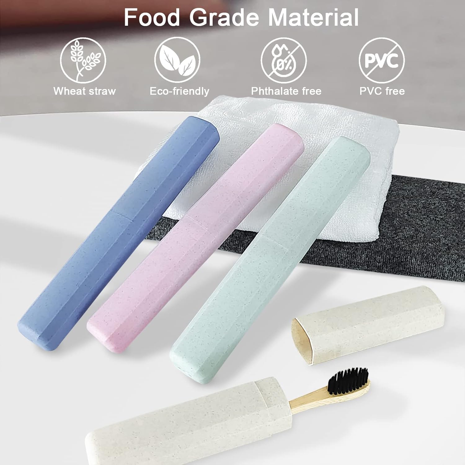 Paquete de 4 fundas portátiles para cepillos de dientes, de plástico transpirable, para el hogar, viajes, negocios, campamento, escuela