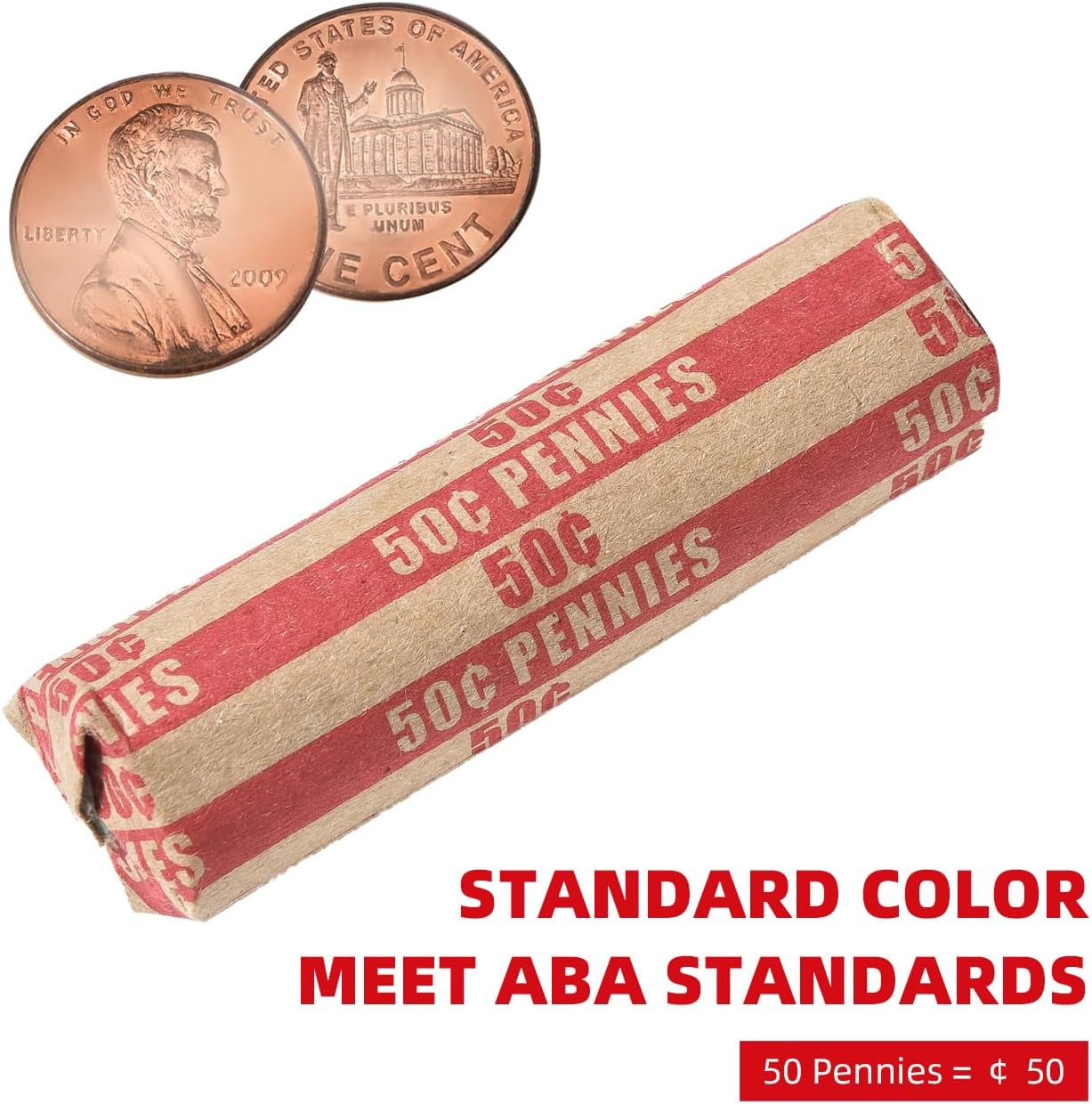 Sumerfnt Penny Coin Wrappers Penny Sleeves Flat Penny Rolls Wrappers Envolturas 100 unidades