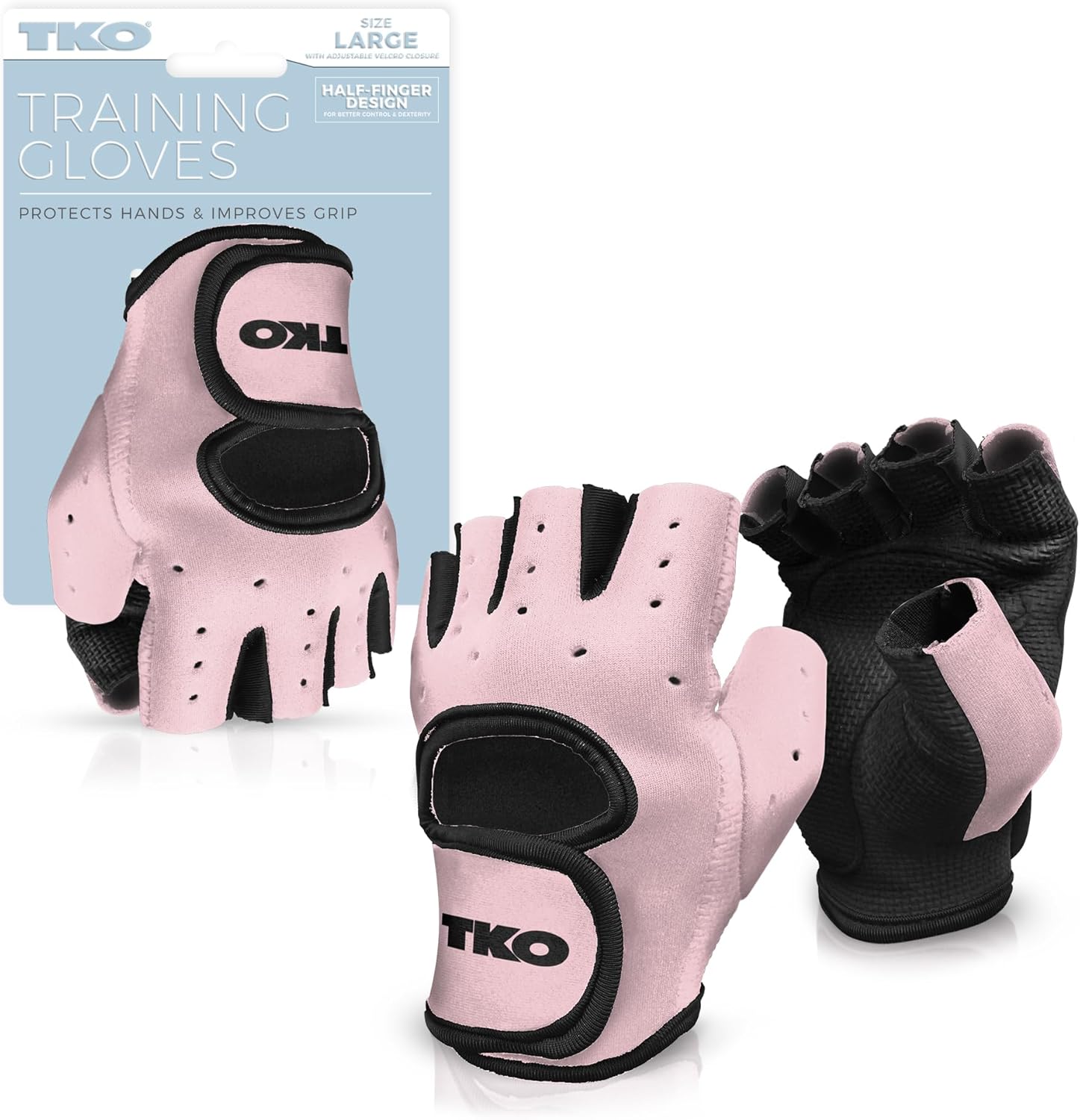 TKO Guantes de entrenamiento con agarres acolchados antideslizantes  Guantes de neopreno con malla transpirable para levantamiento de pesas,