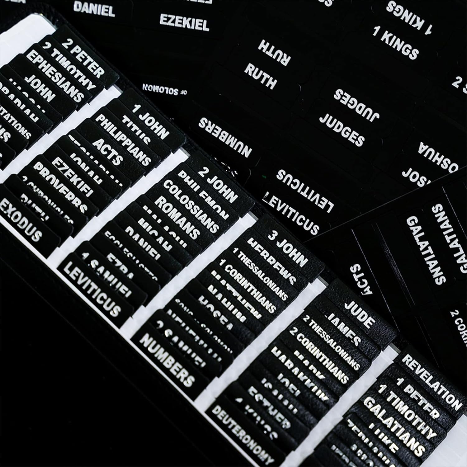 Pestañas de cuero para la Biblia, pestañas de la Biblia de papel de aluminio plateado para mujeres y hombres, pestañas de la Biblia para estudio de