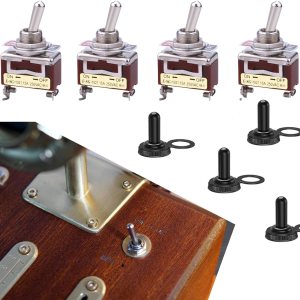 GKmow Interruptor basculante de palanca para automóvil, 1.14 x 2.04 pulgadas, con patas de cobre de auto-reajuste plateado, carcasa ignífuga, GKmow Interruptor basculante de palanca para automóvil, 1.14 x 2.04 pulgadas, con patas de cobre de auto-reajuste plateado, carcasa ignífuga,