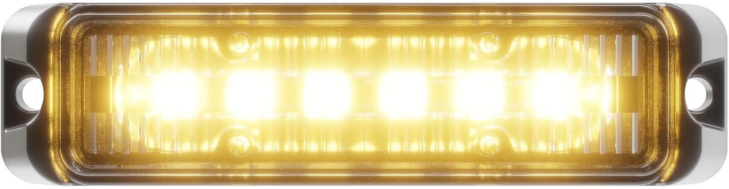 Abrams Serie Flex (ámbarámbar) 18W – 6 LED grúa vehículo de construcción de grille LED cabeza superficie montaje en superficie luz estroboscópica