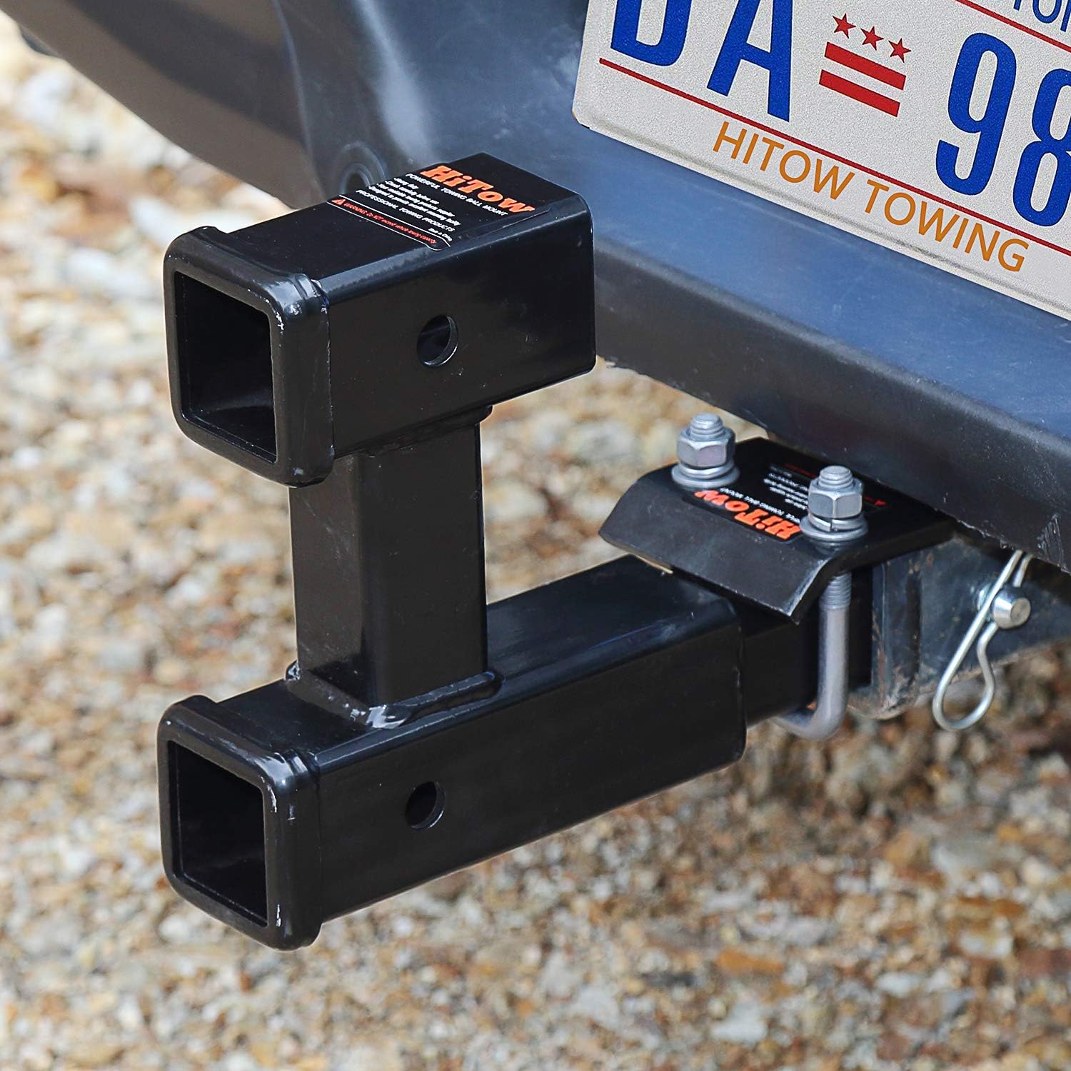 Extensión de enganche de remolque HITOWMFG con receptor dual (GTW 5,000 lbs)
