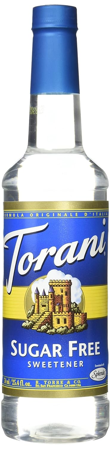 Jarabe Torani sin azúcar, edulcorante, 25.4 oz. (paquete de 1 unidad).
