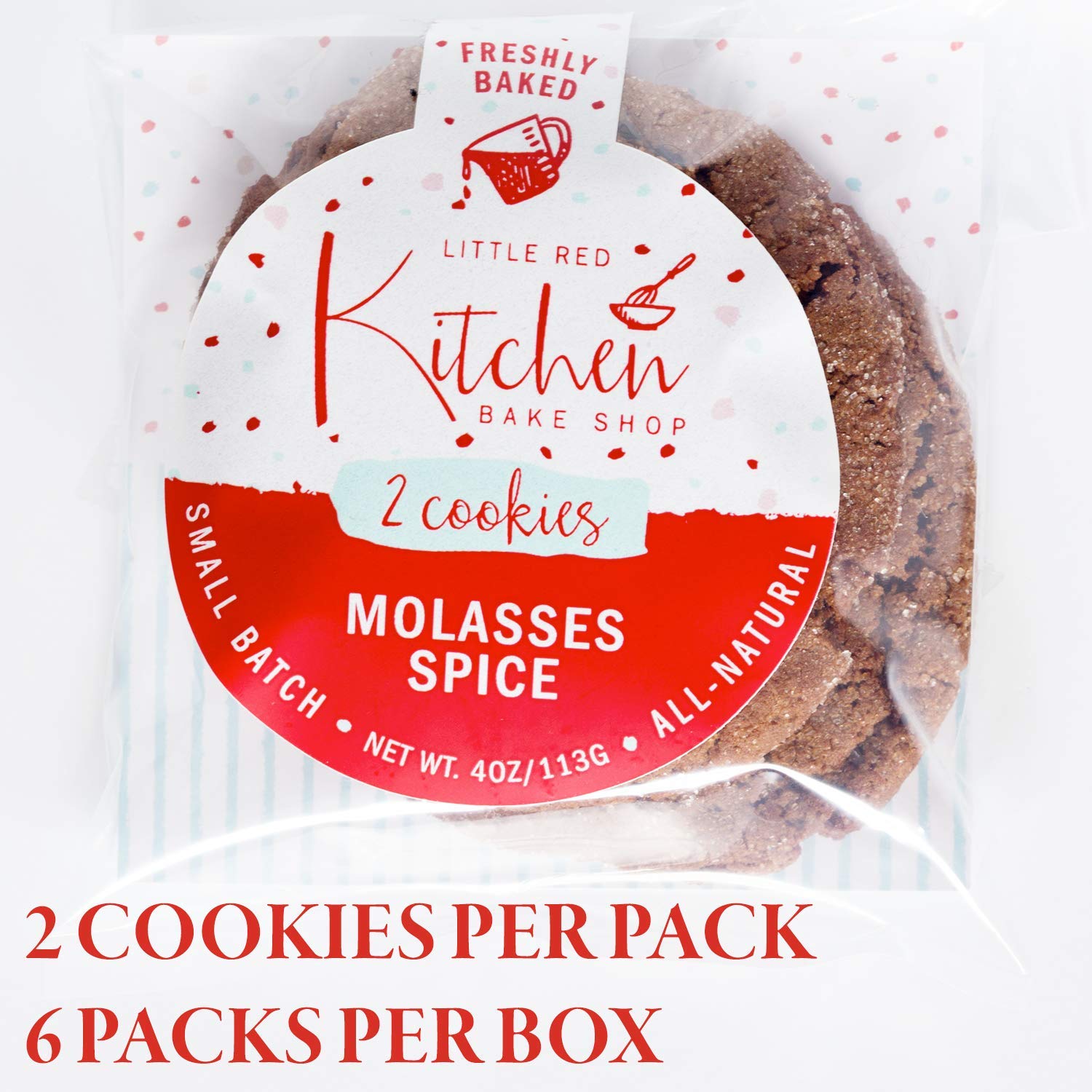 Galletas de especias de melaza recién horneadas – 1 docena – Caja de regalo gourmet – Regalos para hombres y mujeres – Galletas suaves – Little Red