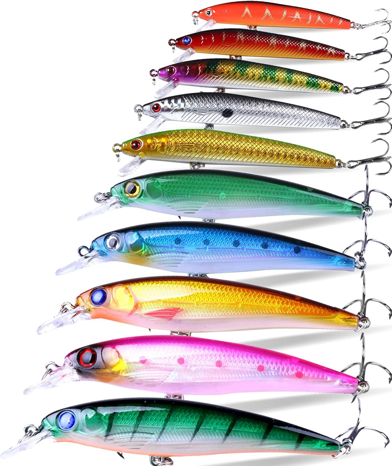 Fishing Lures Set Hard Sinking Fishing Lures with Tackle Box for Freshwater Saltwater Bass Trout Walleye Redfish