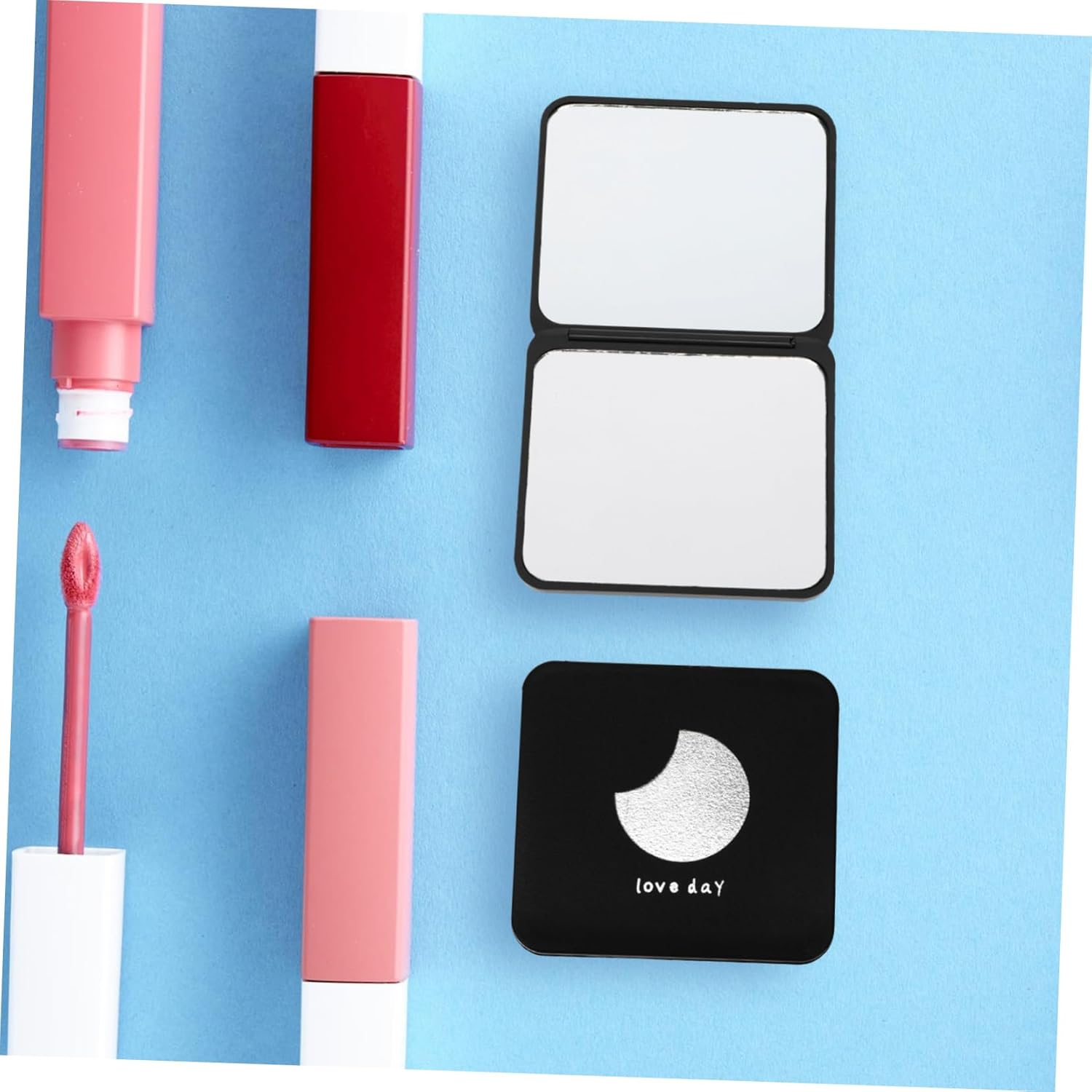 Espejo redondo de 4 piezas, espejo pequeño y compacto, espejo de aumento compacto para monederos, cuadrado, maquillaje, bolso de mamá, doble cara,