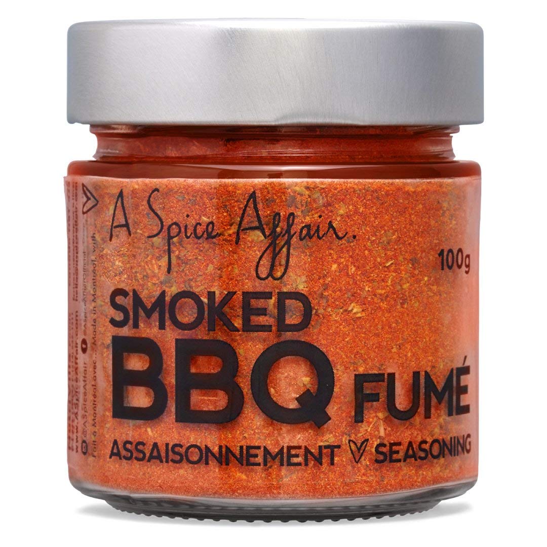 A Spice Affair ‘s Condimento ahumado para barbacoa, 100 g (3.5 oz), condimento para parrilla, condimento para carne, hierbas, mezclas de especias y
