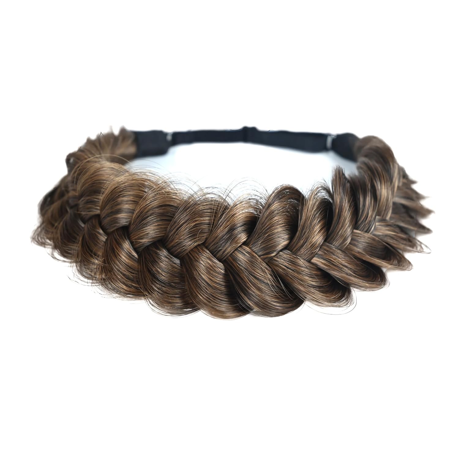 Diadema trenzada de 2 hebras, clásica, gruesa, trenzada, ancha, elástica, elástica, de calidad, sintética, trenzada, para mujeres y niñas, estilo
