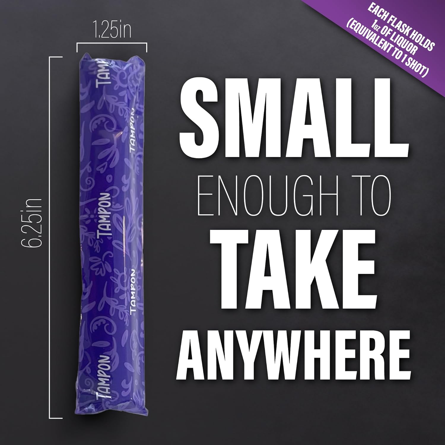 Tampon Flask  5 frascos ocultos falsos a prueba de fugas para mujeres  Tampón de alcohol  Tubos de alcohol de tampón perfectos para conciertos,