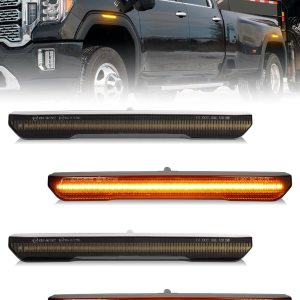 PWOBVZ Luz de marcador lateral LED ámbar con lente ahumada para camioneta GMC Sierra 2500HD 3500HD 2020 2021 2022 2023 2024, lámpara de posición de PWOBVZ Luz de marcador lateral LED ámbar con lente ahumada para camioneta GMC Sierra 2500HD 3500HD 2020 2021 2022 2023 2024, lámpara de posición de
