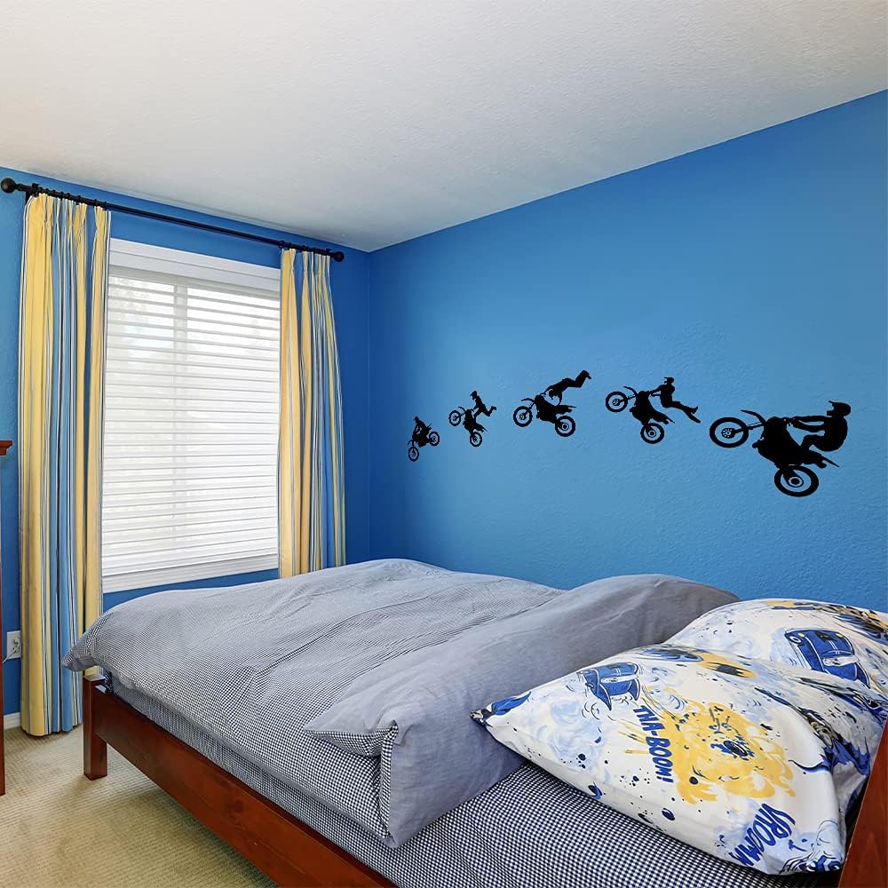 LZYMSZ Calcomanía de pared para bicicleta, 62.9 x 15.7 pulgadas, vinilo para ciclismo de montaña, mural de silueta de bicicleta de deportes extremos