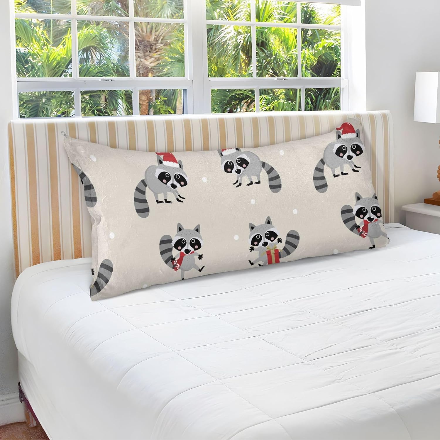 Emelivor Fundas de almohada navideñas de mapache, fundas de almohada de terciopelo, fundas de cojín suaves, fundas de almohada cómodas, almohadas