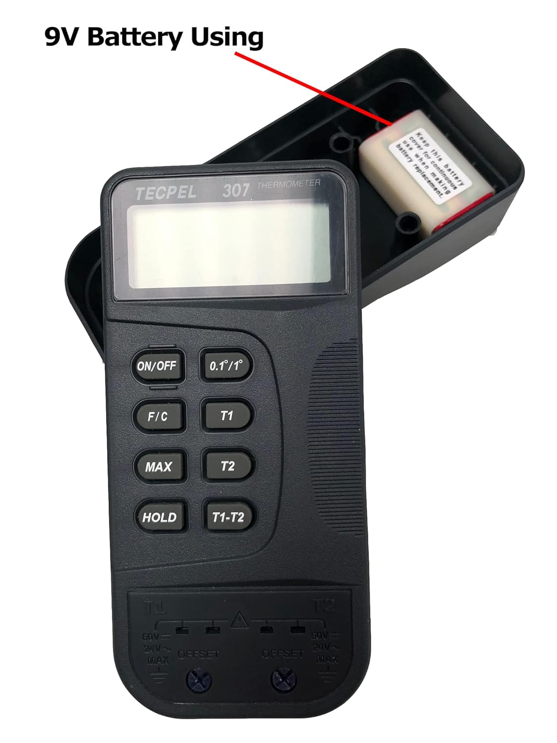 Termómetro digital DTM-307 con sonda de sensor de termopar tipo 2 k (TPK-01)