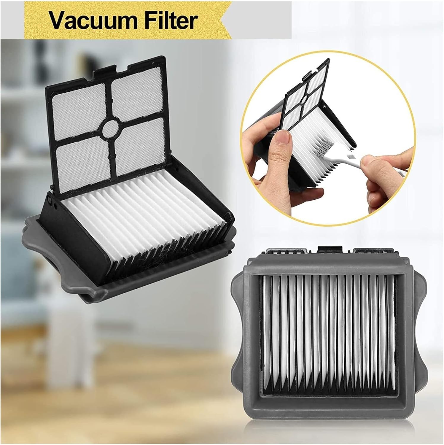 BeNtli Piezas de repuesto para aspiradora inalámbrica, paquete de 2 rodillos de cepillo + 4 filtros de vacío, compatibles con Tineco IFloor 3Floor