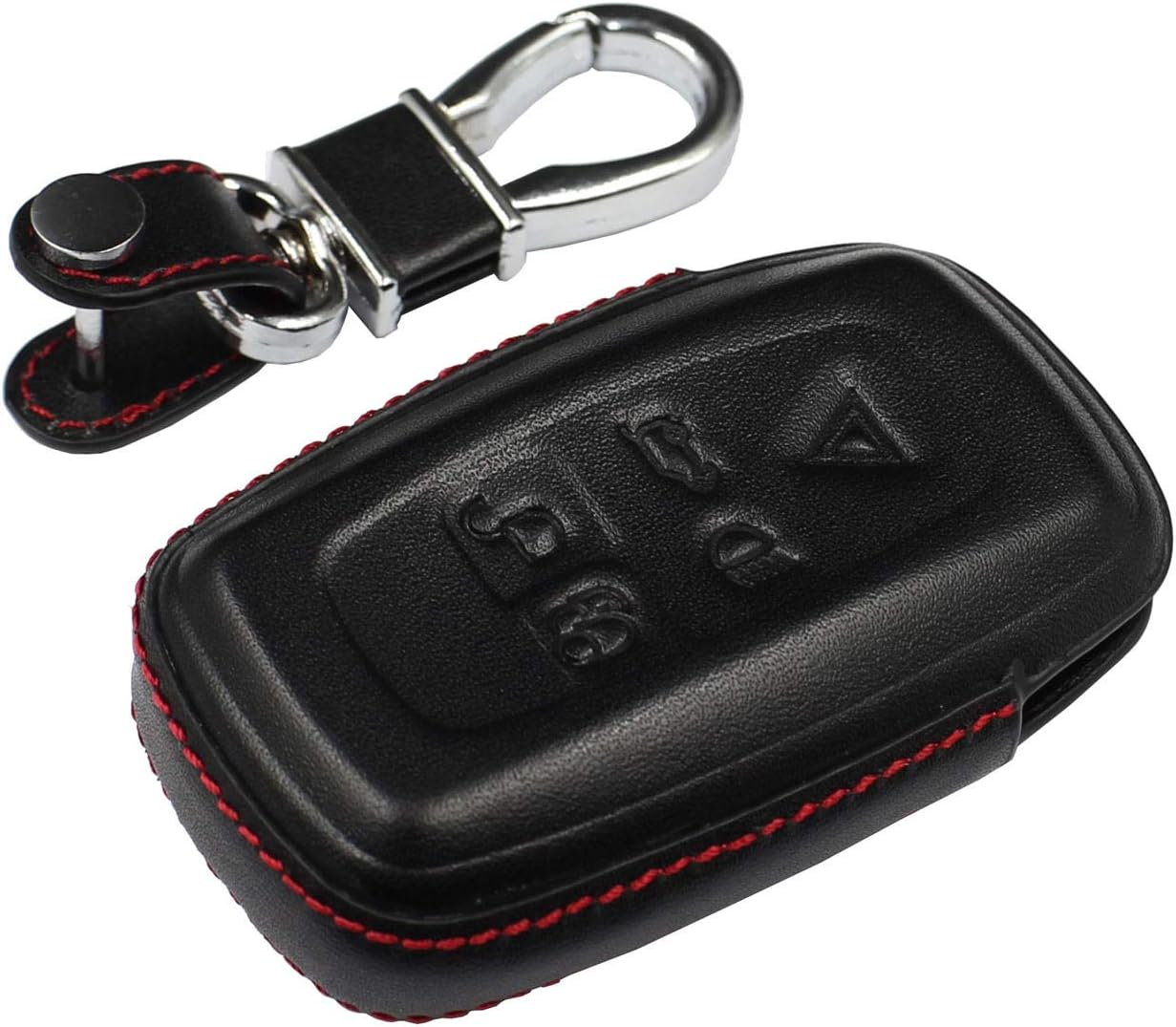 M.JVisun Funda para llavero de cuero genuino para Land Rover Discovery 4 LR4 para Range Rover Evoque para Range Rover Sport Car Remote Key Case
