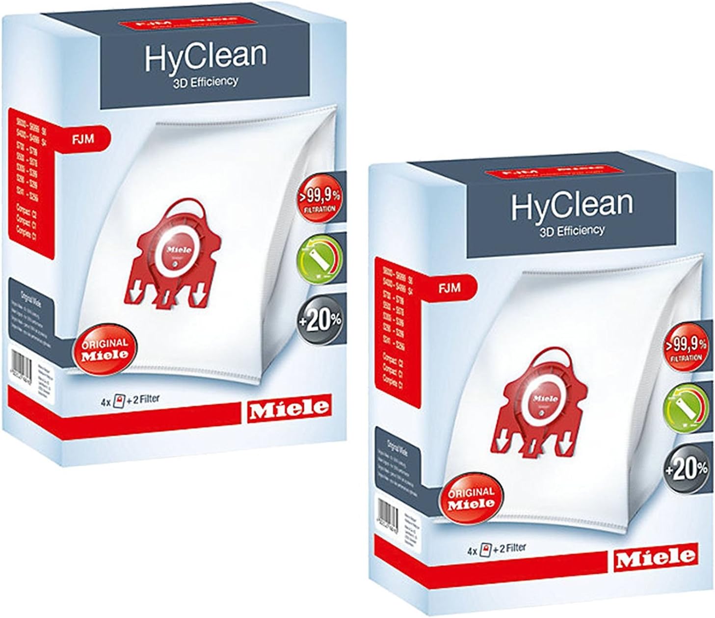 Miele HyClean – Polvo de eficiencia 3D, tipo FJM, 8 bolsas y 4 filtros, rojo