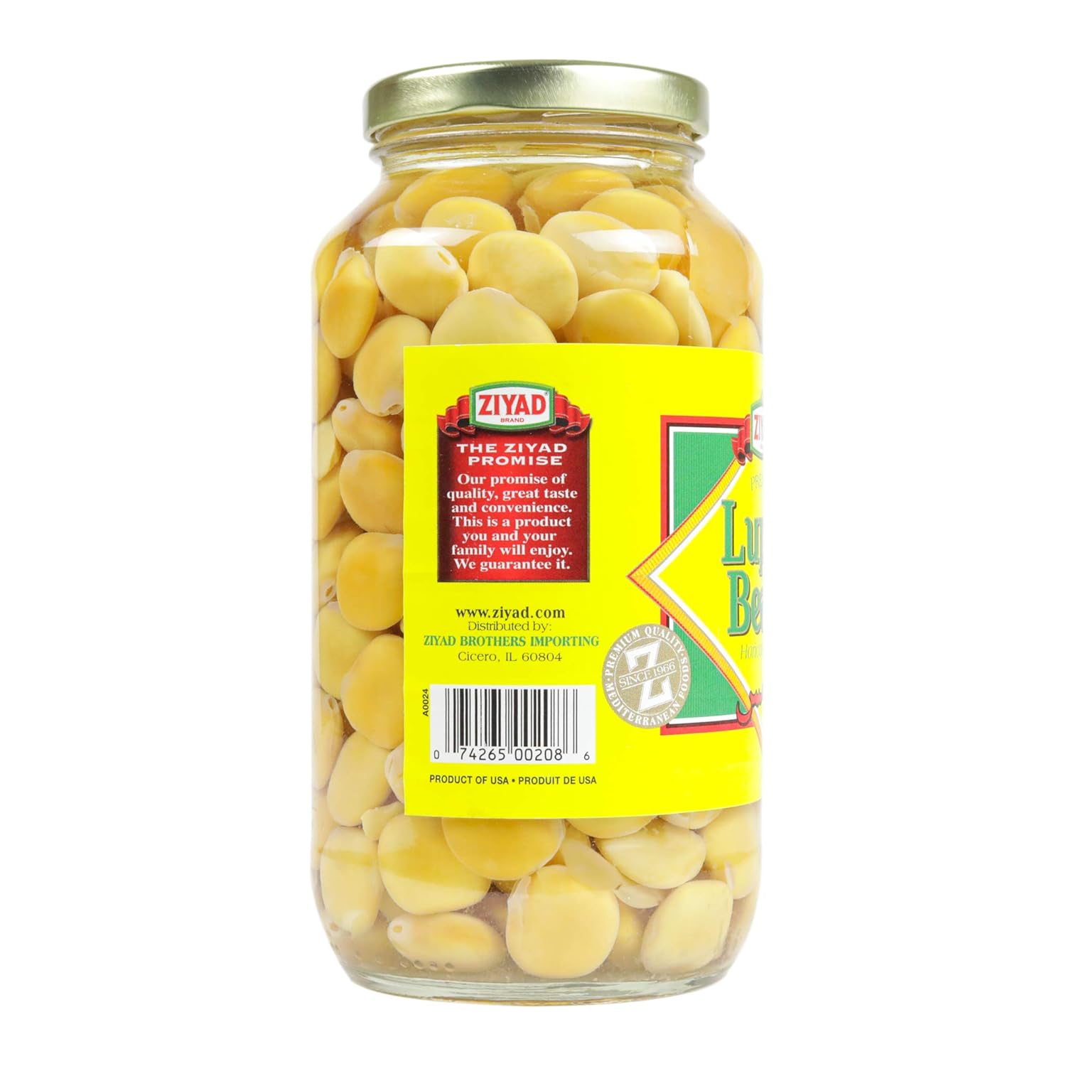 Ziyad Brand Premium Lupini Beans Snack, alto contenido en proteínas vegetales, keto, dieta mediterránea, no perecedero, vegano, vegetariano, 16