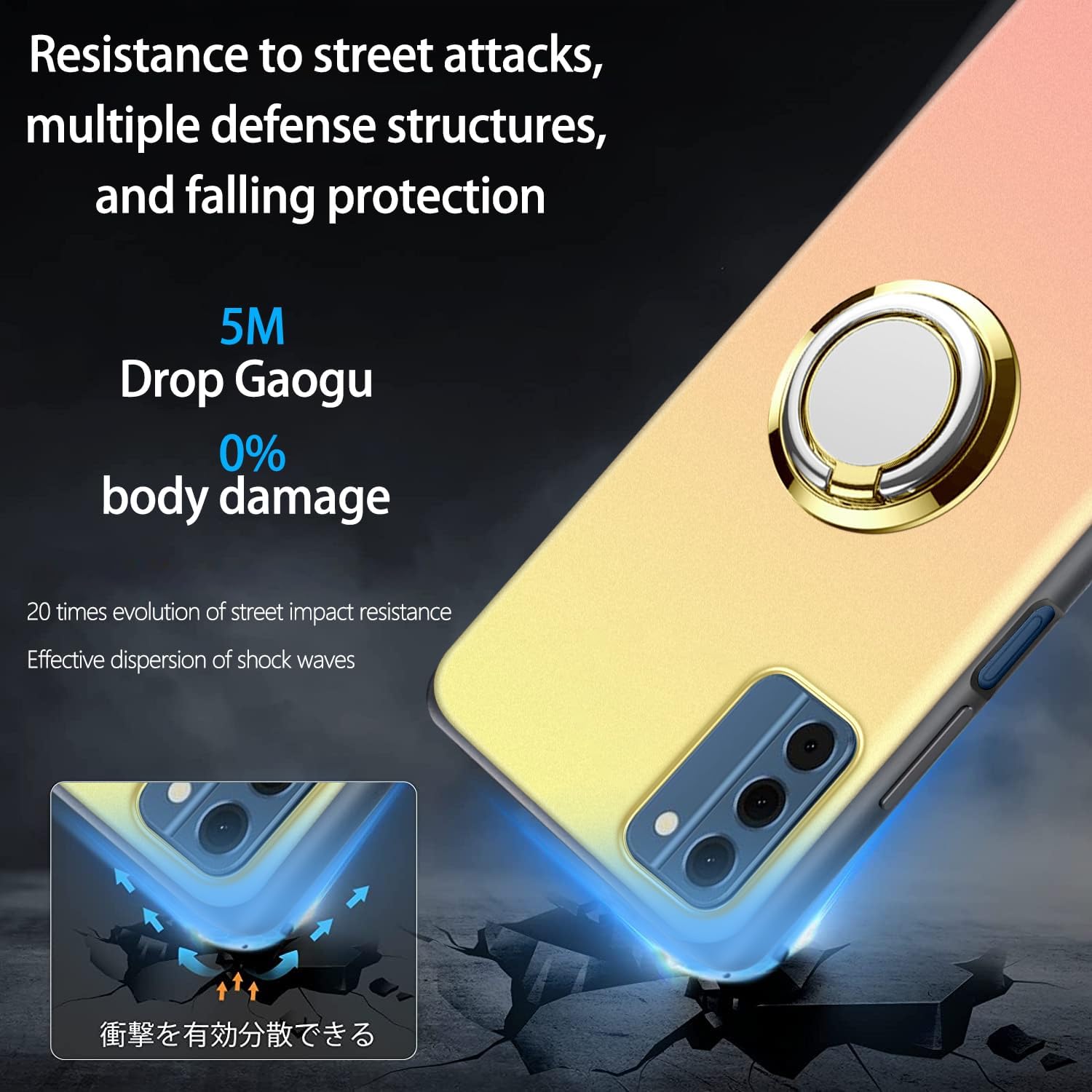 Funda para Nokia G300 Funda Ocultar Telescópica Plegable Kickstand Cubierta Protectora a Prueba de Golpes con 1 Protector de Pantalla Esquinas