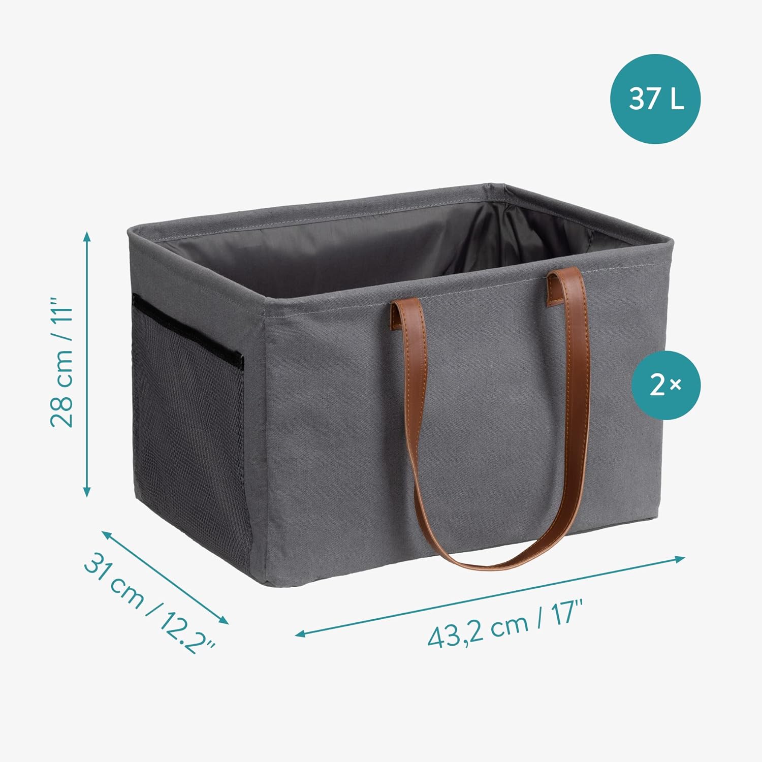 Navaris Cestas plegables para la ropa sucia  Juego de 2  Cestas plegables para ropa  Contenedores de almacenamiento de ropa con tapa de cordón de