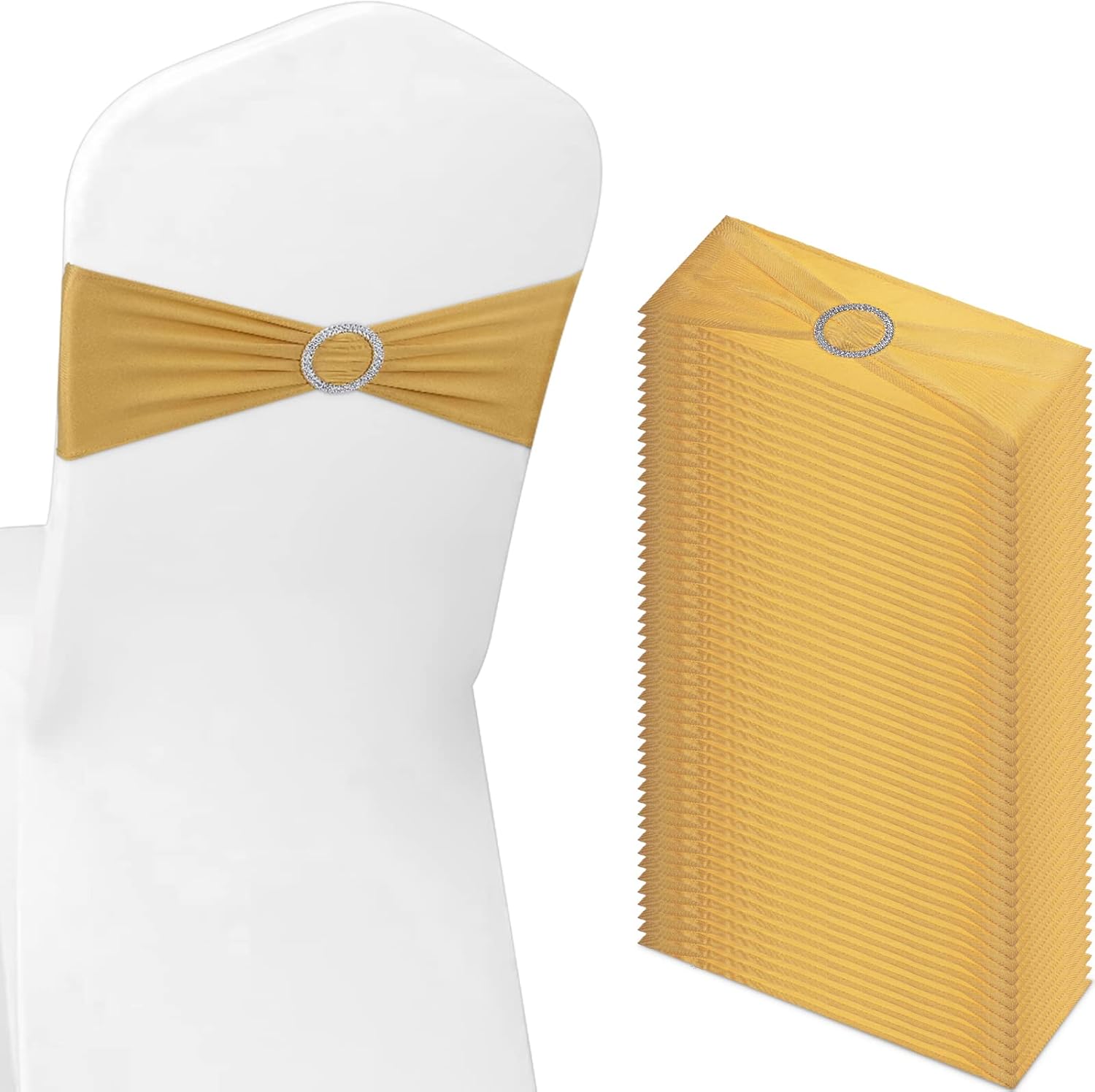 80 cintas elásticas para silla, lazos para silla, bandas elásticas de elastano con hebilla para boda, hotel, banquete, fiesta de cumpleaños,